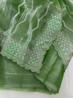 Sari de fiesta y boda bollywood con bordado de lentejuelas en verde pastel