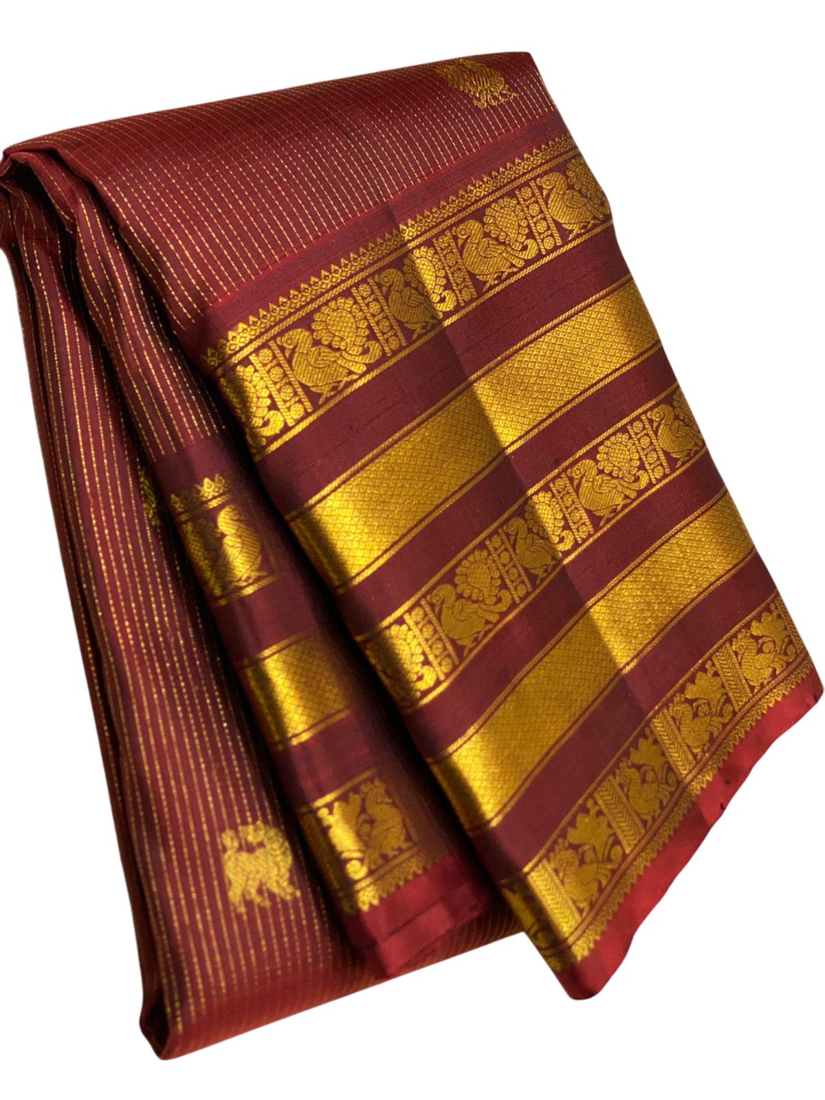 Bridal Kanchipuram Silk Saree Wedding Sari Traditional South Indian Saree Partywear Ethnic Outfit for Women Kanjeevaram Sari with 2gm Zari