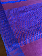 Magenta Rose and Blue Bhagalpur Saree with Blouse