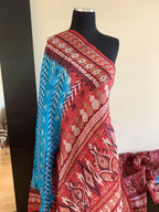 Blue Soft Silk Printed Saree Casualwear Sari