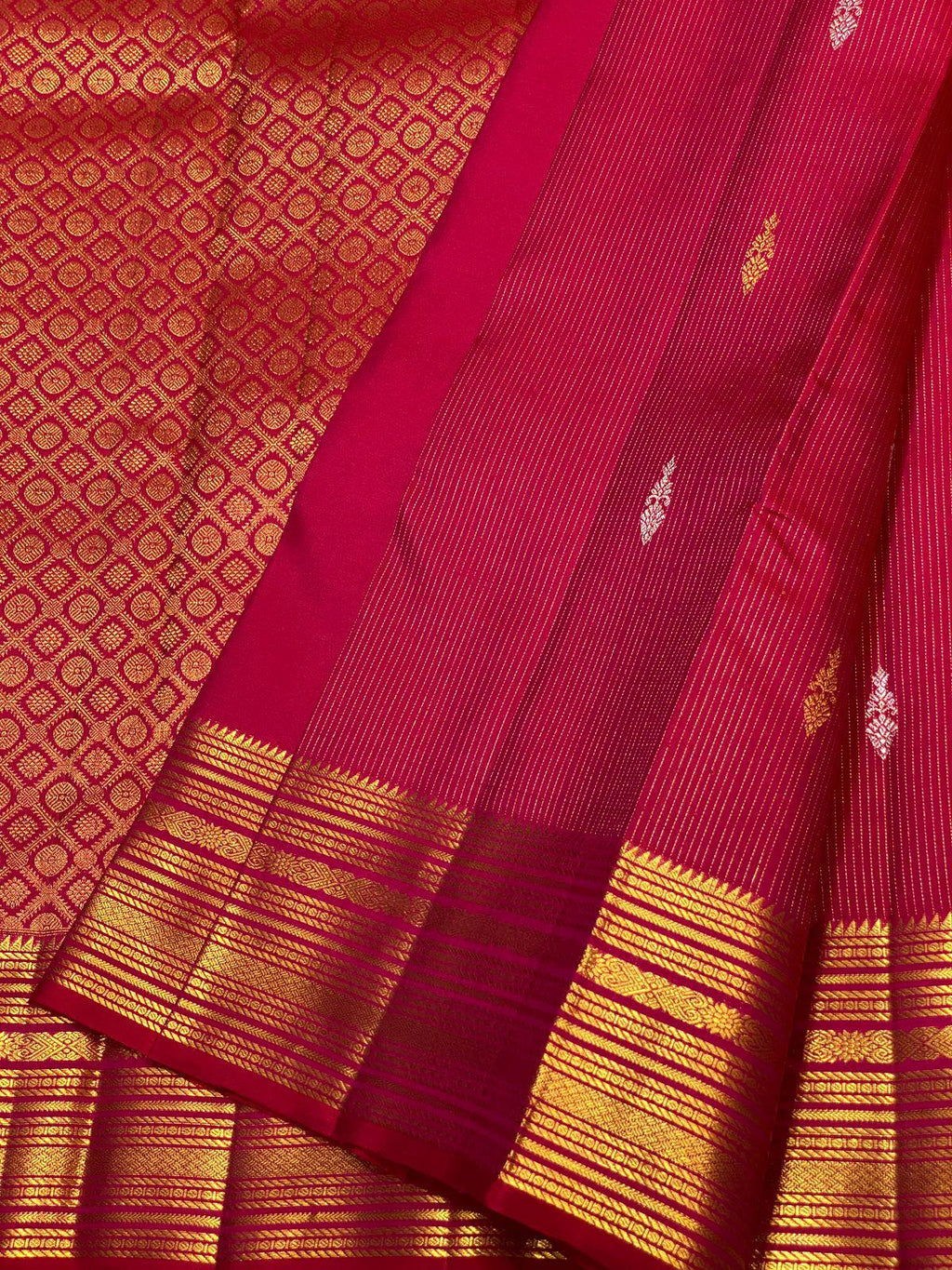 Bridal Kanchipuram Silk Saree Wedding Sari Traditional South Indian Saree with 2gm Zari