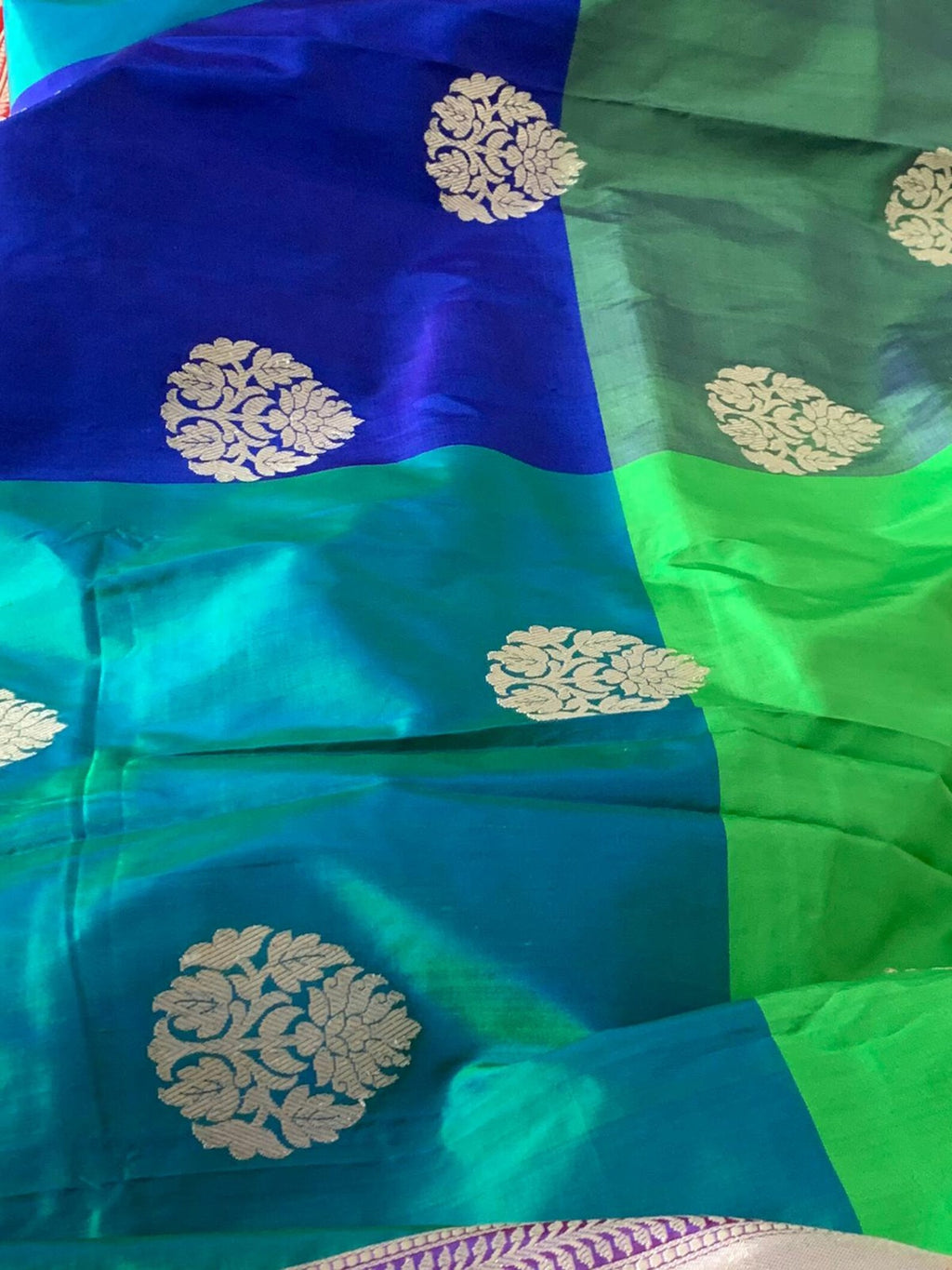 Multicolor Checkered Banarasi Silk Saree