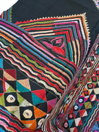 Black Kantha Hand Embroidery Silk Saree