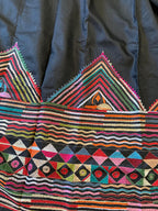 Black Kantha Hand Embroidery Silk Saree