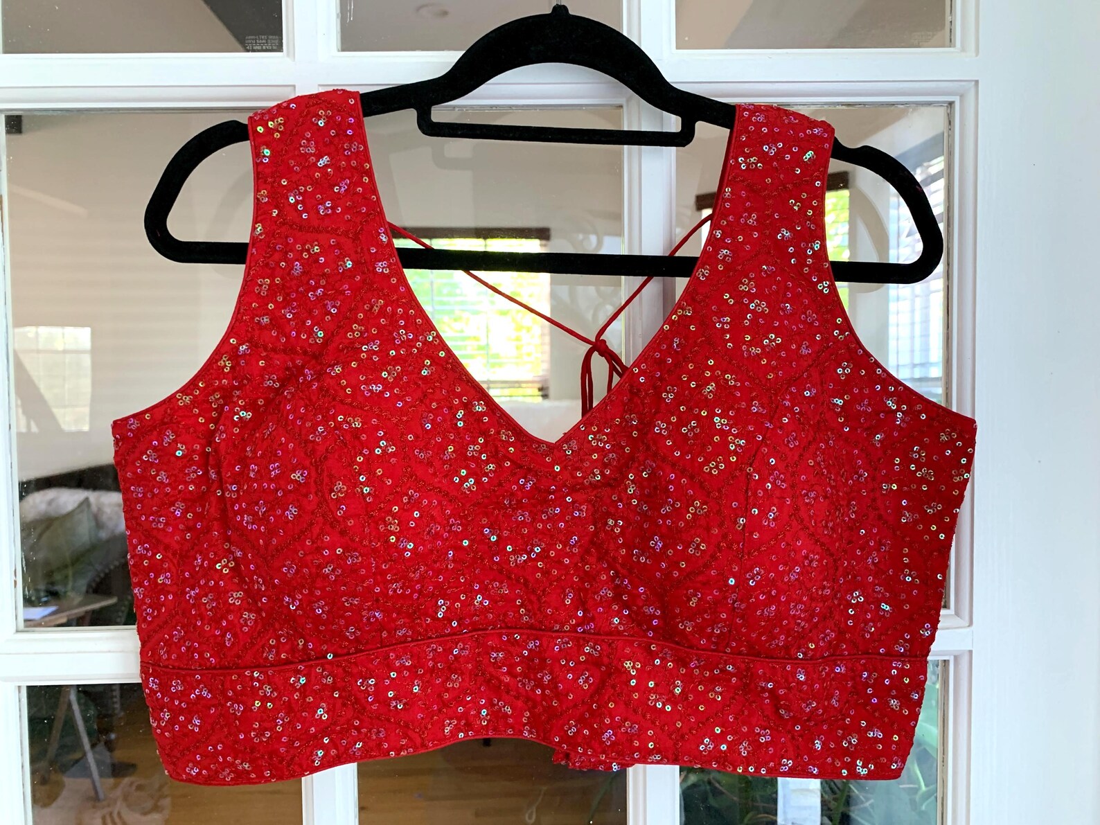 Sleeveless Sequined Blouse