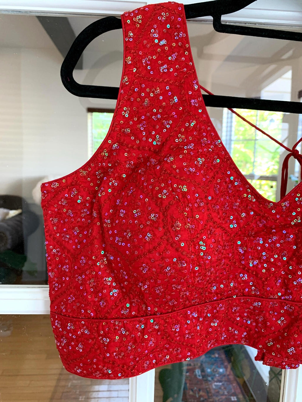 Sleeveless Sequined Blouse