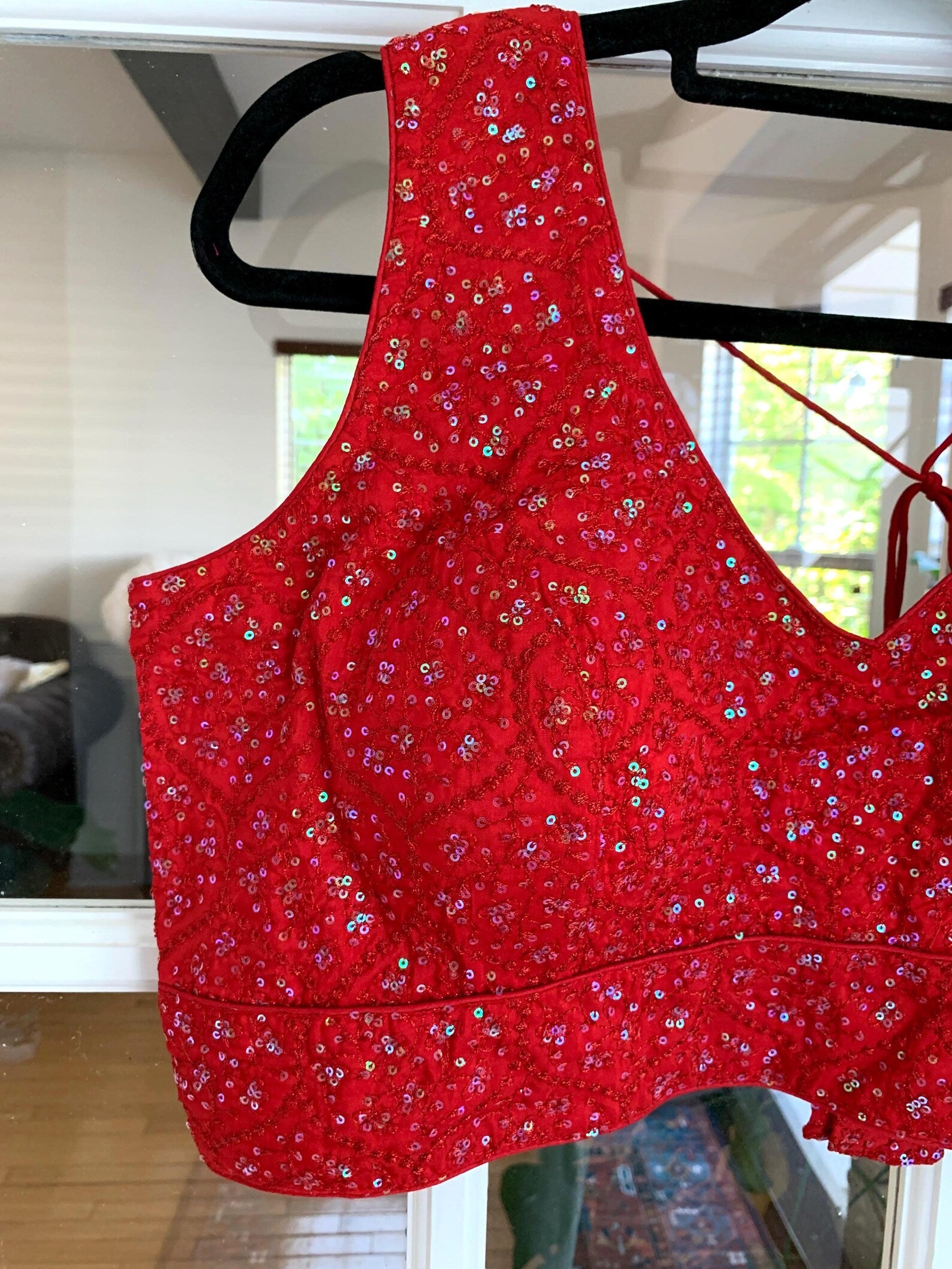Sleeveless Sequined Blouse