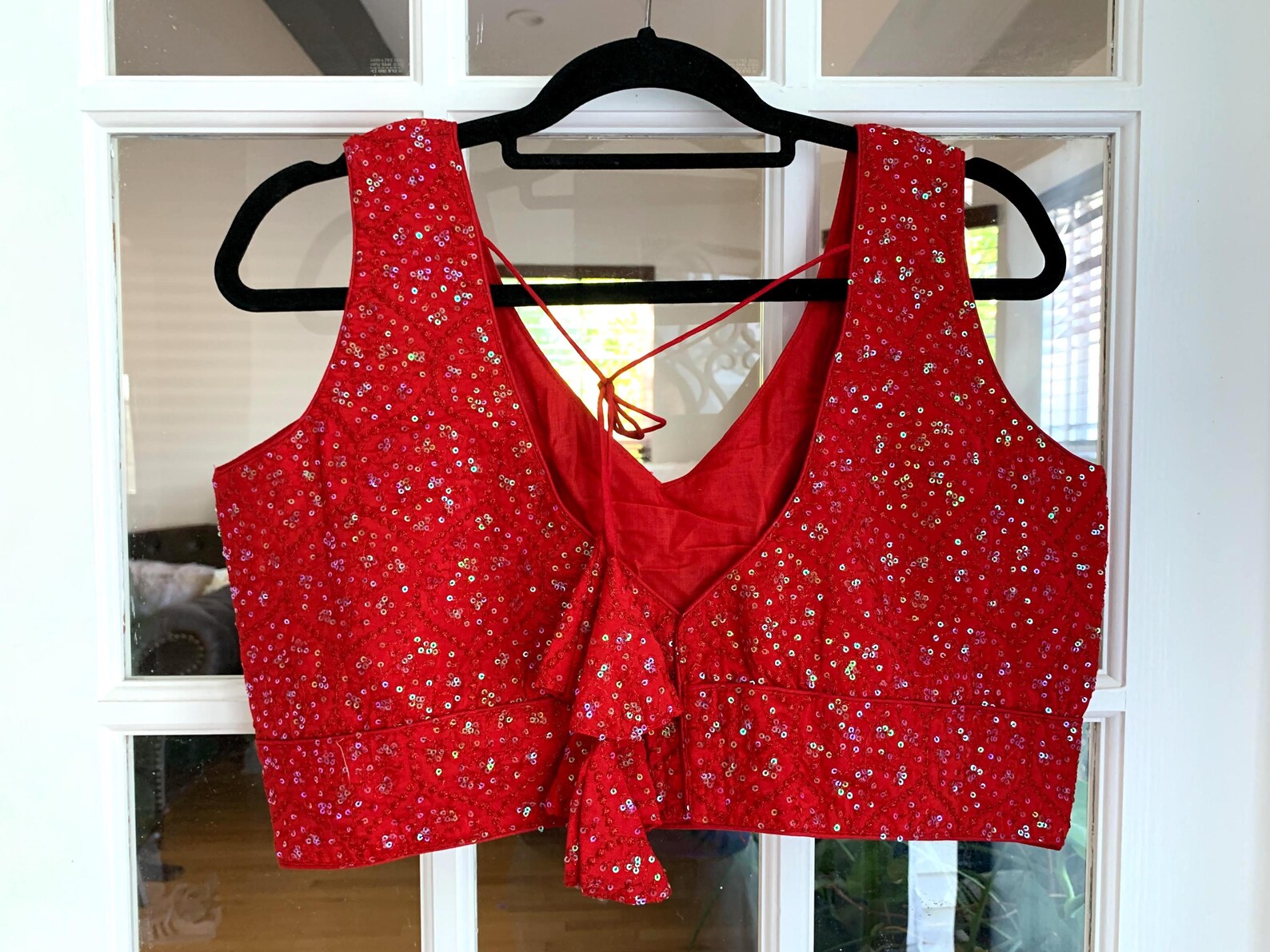 Sleeveless Sequined Blouse