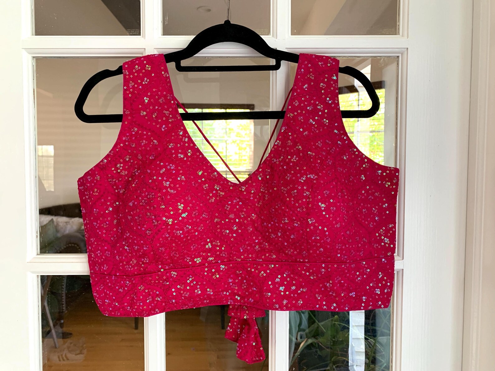 Sleeveless Sequined Blouse