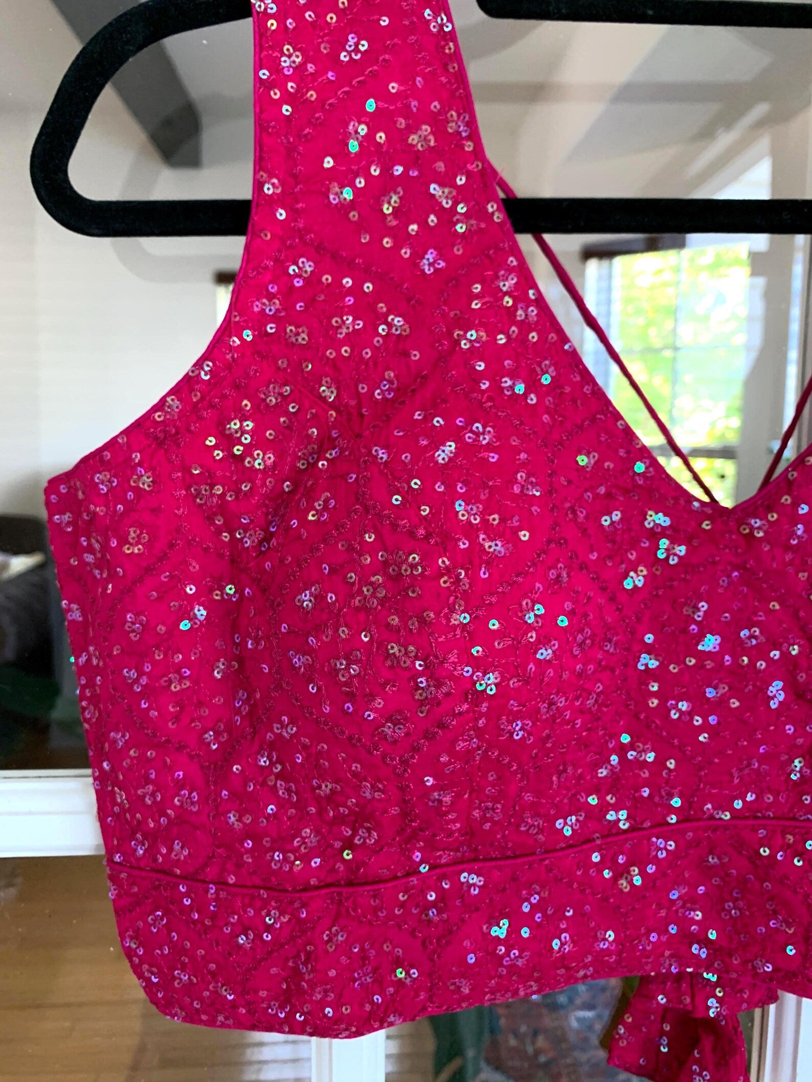 Sleeveless Sequined Blouse
