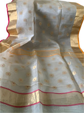 Load image into Gallery viewer, Off-White Chanderi Silk Saree