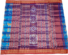 Load image into Gallery viewer, Cyan Blue Odisha Ikat Silk Saree