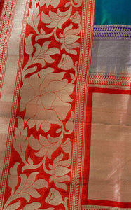 Multicolor Checkered Banarasi Silk Saree