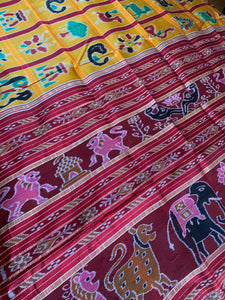 Turmeric Yellow Odisha Ikat Silk Saree