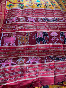 Turmeric Yellow Odisha Ikat Silk Saree