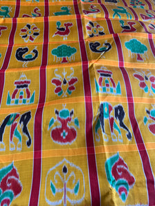 Turmeric Yellow Odisha Ikat Silk Saree