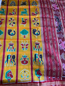 Turmeric Yellow Odisha Ikat Silk Saree