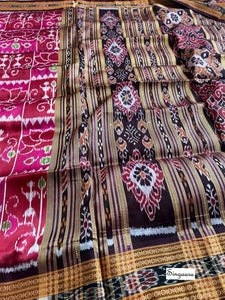 Deep Magenta Pink Odisha Ikat Silk Saree