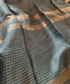 Forest Green Linen Silk Saree