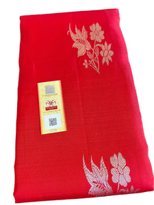 Bridal Lipstick Red Handloom Kanchipuram Silk Saree