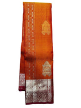 Load image into Gallery viewer, Bridal Orange Kanchipuram Silk Saree