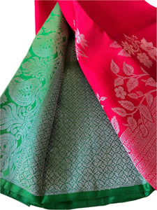 Bridal Lipstick Red Handloom Kanchipuram Silk Saree