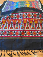 Multicolor Rainbow Floral Pochampally Ikat Silk Saree