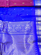 Deep Magenta Gadwal Silk Saree
