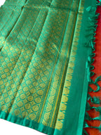 Wedding Brick Red Kanchipuram Handloom Silk Saree