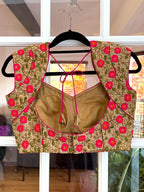 Gold Mega Sleeve Embroidered Blouse