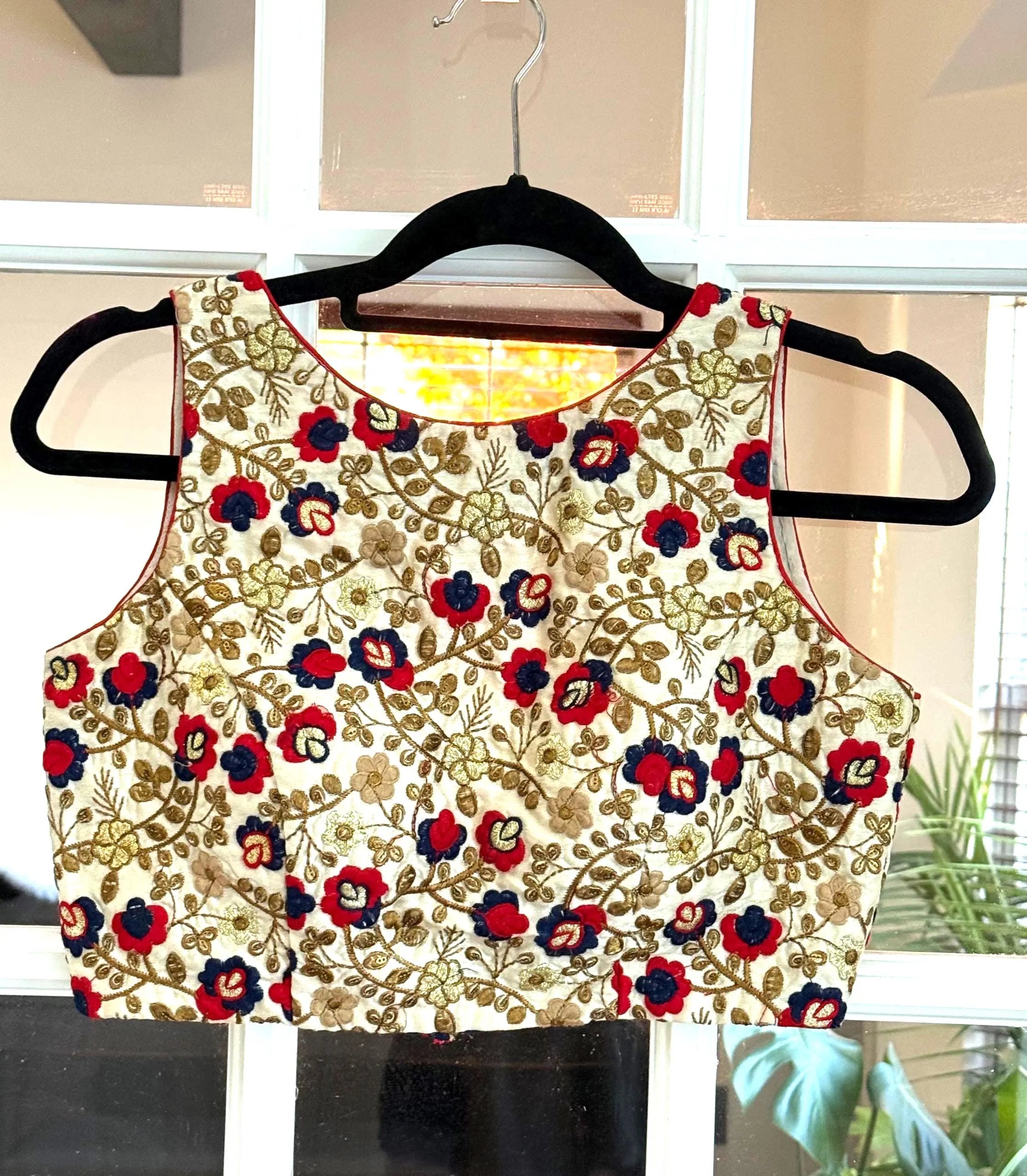 Off White Embroidered Blouse