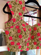 Gold Mega Sleeve Embroidered Blouse