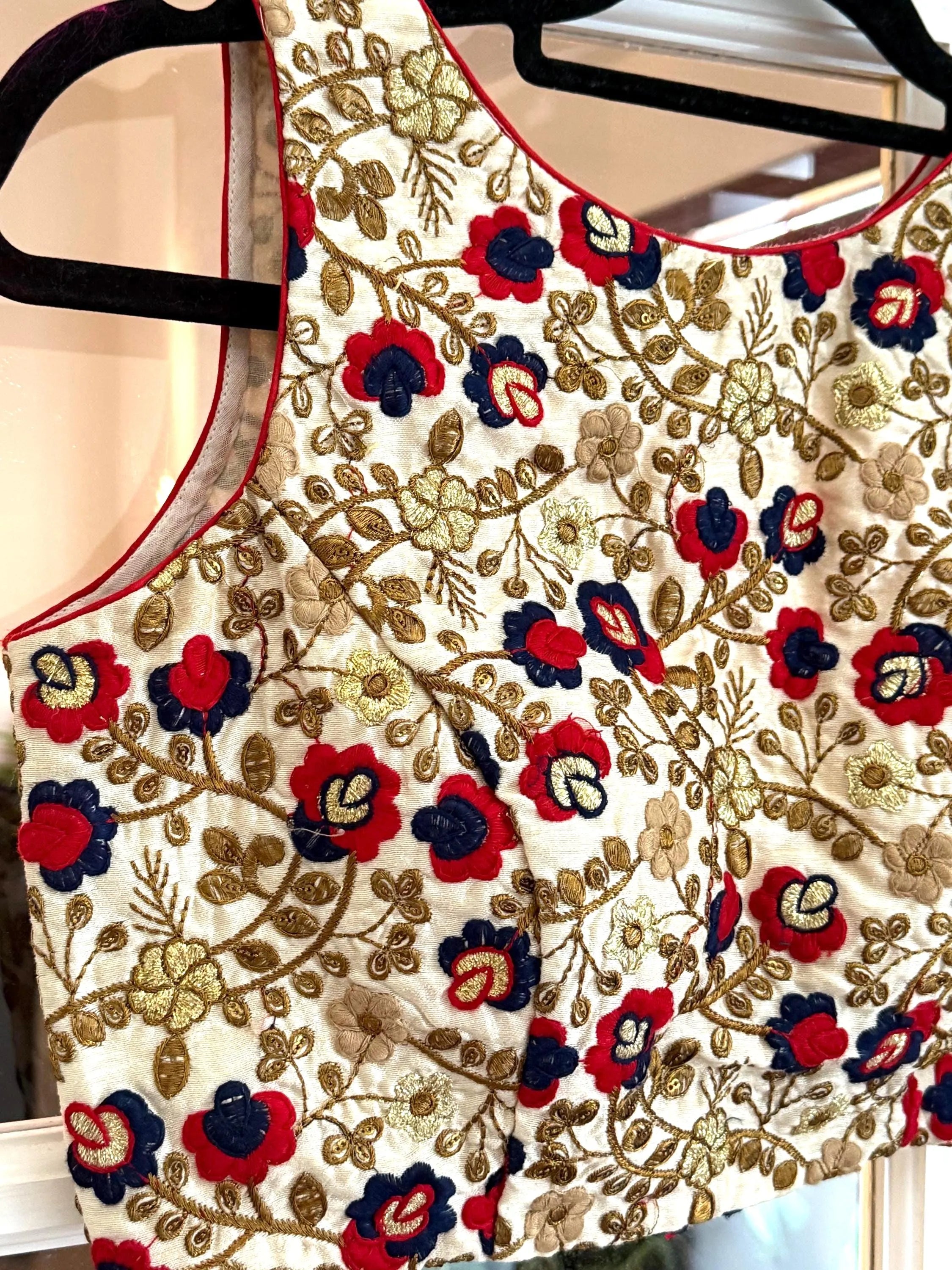 Off White Embroidered Blouse