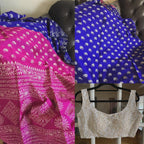 Indigo Blue Cotton Silk Saree