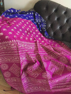 Indigo Blue Cotton Silk Saree