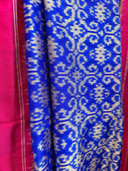 Sari de seda Ikat Pochampally azul índigo