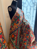 Beige Tussar Silk Saree with Madhubani Fish Pallu