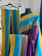 Purple Cotton Handloom Saree