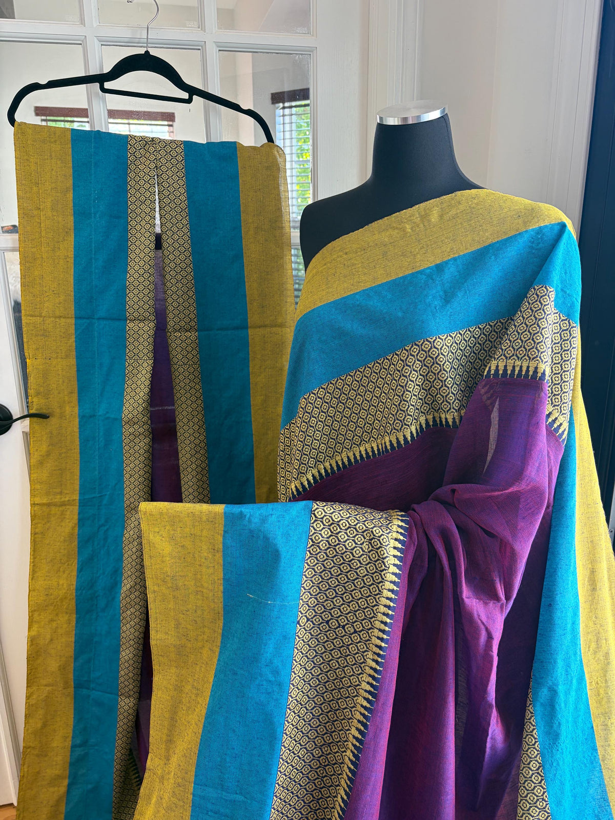 Purple Cotton Handloom Saree