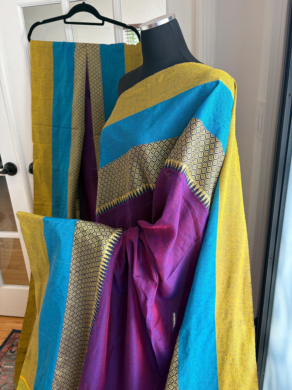 Purple Cotton Handloom Saree