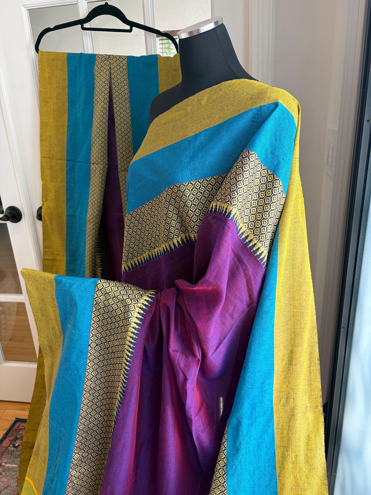 Purple Cotton Handloom Saree