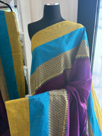 Purple Cotton Handloom Saree