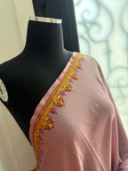 Kashmiri Crepe Silk Saree: Sozni Embroidery, Traditional Indian Sari, Partywear Saree