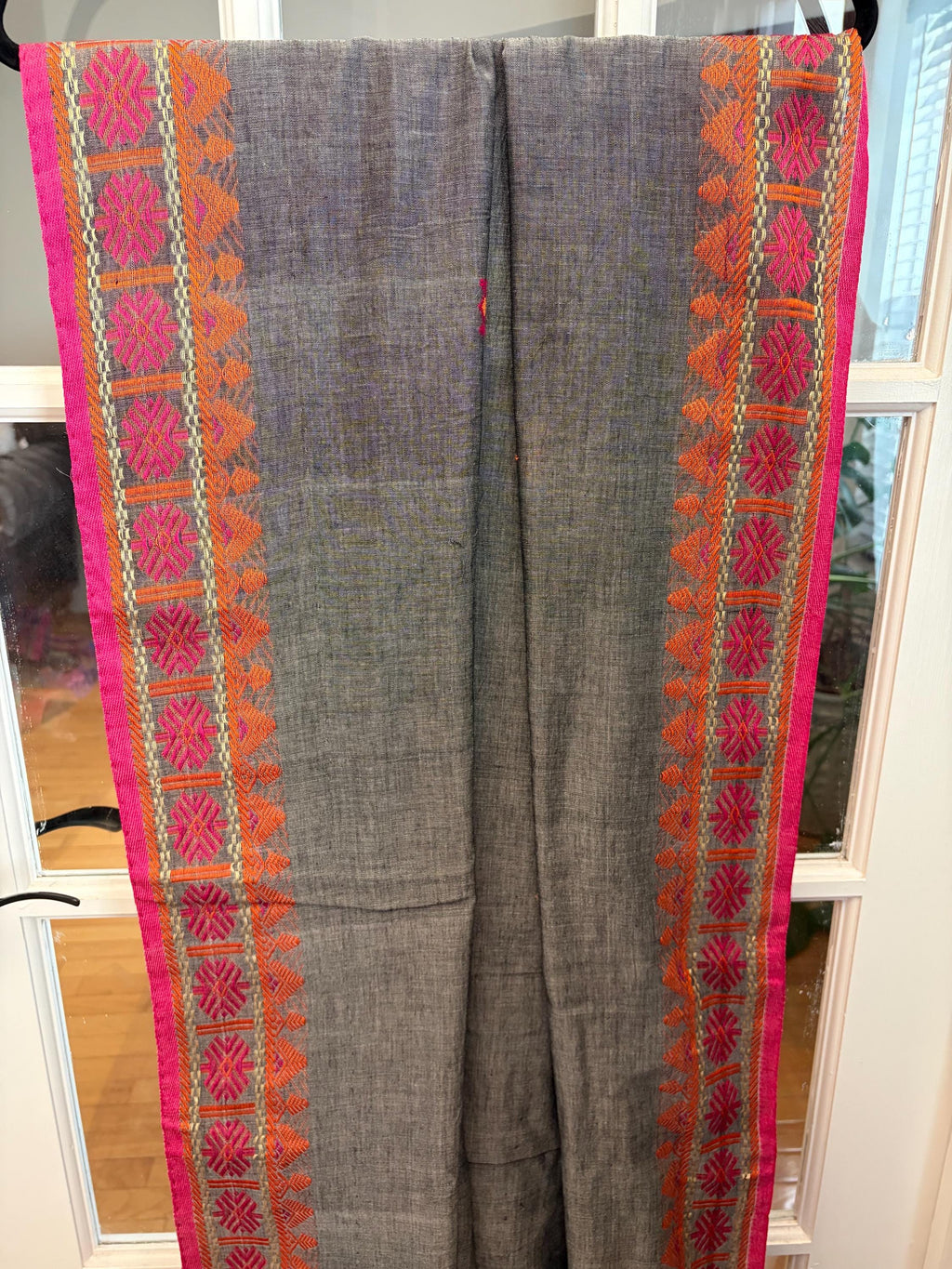 Grey Cotton Handloom Saree