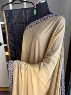 Grayish Blue and Cream Designer Saree
