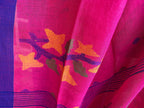 Rani Pink Jamdani Linen Saree