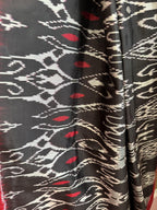 Sari de seda Ikat Pochampally blanco y negro para cóctel