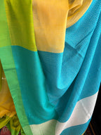 Yellow Cotton Saree with Yellow Tassels