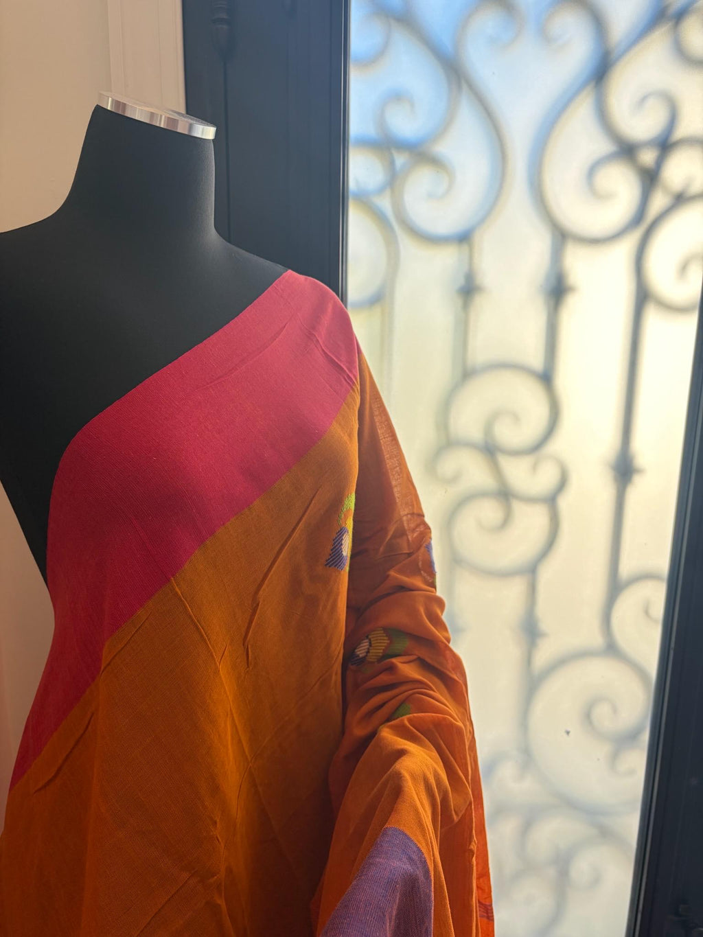 Mustard Yellow Cotton Handloom Saree