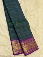 Lavender Bridal Kanchipuram Silk Saree